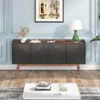 Wooden 4-door Buffet Sideboard with Storage for Kitchen Dining Room