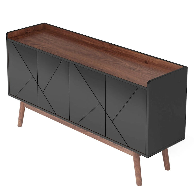 Wooden 4-door Buffet Sideboard with Storage for Kitchen Dining Room
