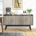 Wooden 4-door Buffet Sideboard with Storage for Kitchen Dining Room
