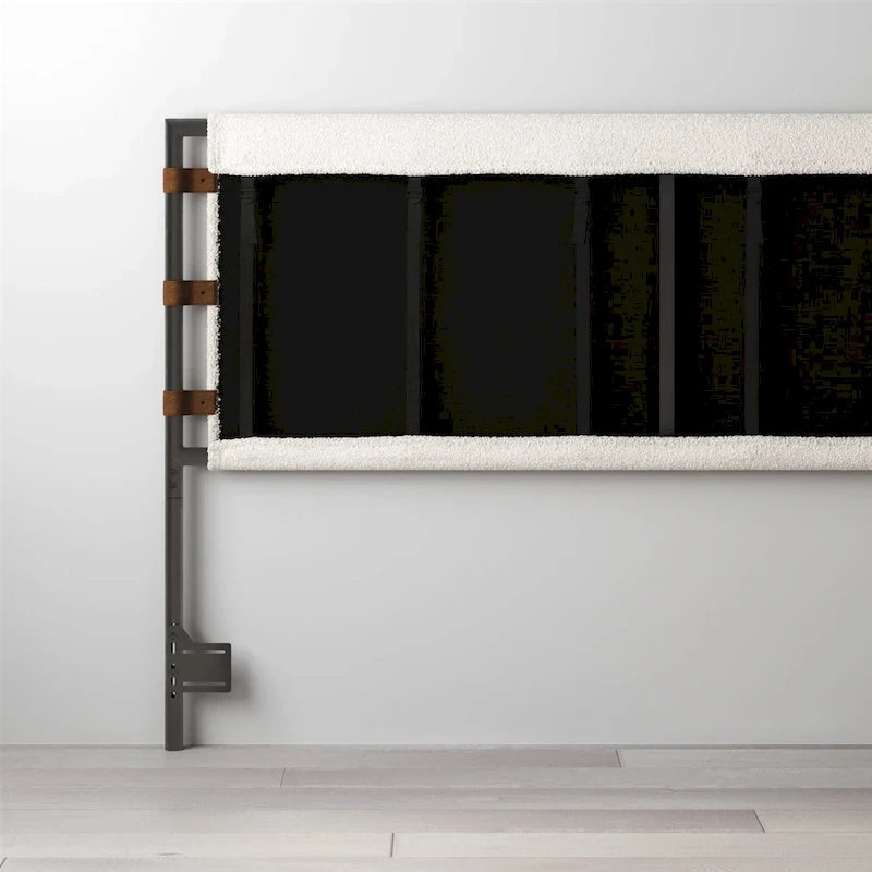 Nathan James Aspen Bed Headboard, Boucle Upholstered Headboard with Matte Metal Frame