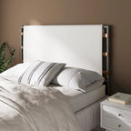 Nathan James Aspen Bed Headboard, Boucle Upholstered Headboard with Matte Metal Frame