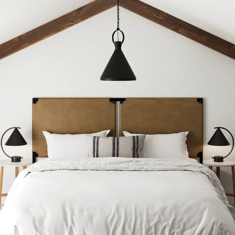 Nathan James Aspen Bed Headboard, Boucle Upholstered Headboard with Matte Metal Frame