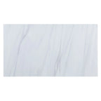 Marble Top Kitchen Island with 2 Open Shelves in White and Gray