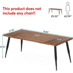 Industrial Dining Table for 6 to 8, Rectangular Kitchen Table