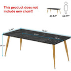 Industrial Dining Table for 6 to 8, Rectangular Kitchen Table