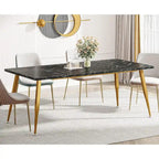 Industrial Dining Table for 6 to 8, Rectangular Kitchen Table