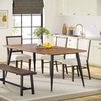 Industrial Dining Table for 6 to 8, Rectangular Kitchen Table