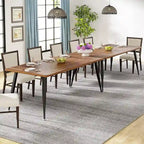 Industrial Dining Table for 6 to 8, Rectangular Kitchen Table