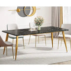 Industrial Dining Table for 6 to 8, Rectangular Kitchen Table