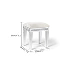 Mirror Diamond Vanity Stool with Velvet Upholstered Seat