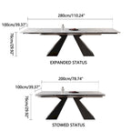 Modern Minimalist 6 - Person Sintered Stone Extendable Dining Set