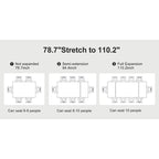 Modern Minimalist 6 - Person Sintered Stone Extendable Dining Set