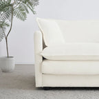 2 Seater Loveseat and Chair Set, 2 Piece Sofa & Chair Set, Loveseat and Accent Chair , 2-Piece Upholstered Chenille Sofa Living