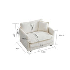 2 Seater Loveseat and Chair Set, 2 Piece Sofa & Chair Set, Loveseat and Accent Chair , 2-Piece Upholstered Chenille Sofa Living