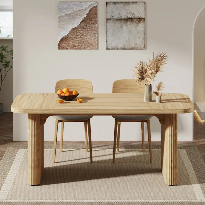 62-inch Rectangular Dining Table for 4-6, Modern Simple Kitchen Dinner Tables for Dining Room