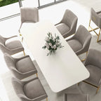 SEYNAR Contempoary Velvet Dining Chair with Metal Frame Legs, set of 8