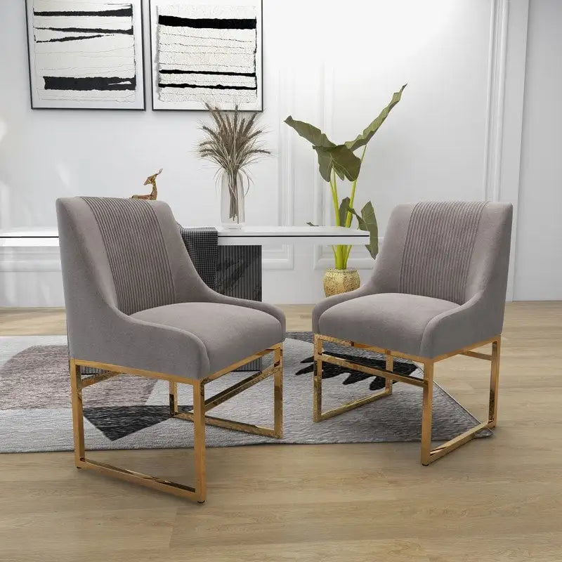 SEYNAR Contempoary Velvet Dining Chair with Metal Frame Legs, set of 8