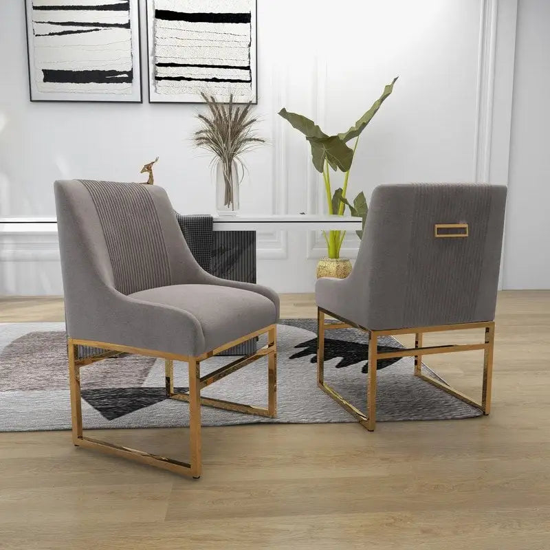 SEYNAR Contempoary Velvet Dining Chair with Metal Frame Legs, set of 8