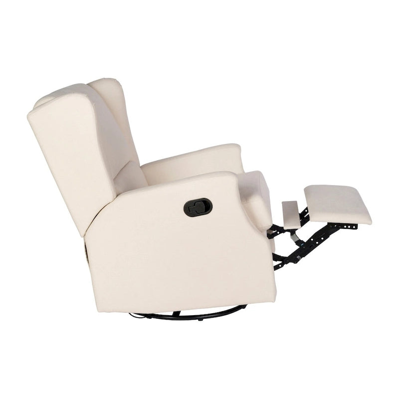 Wingback Manual Rocking Glider Recliner Chair with 360 Swivel