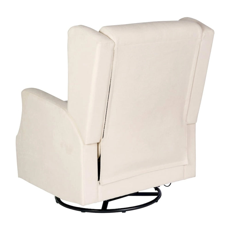 Wingback Manual Rocking Glider Recliner Chair with 360 Swivel