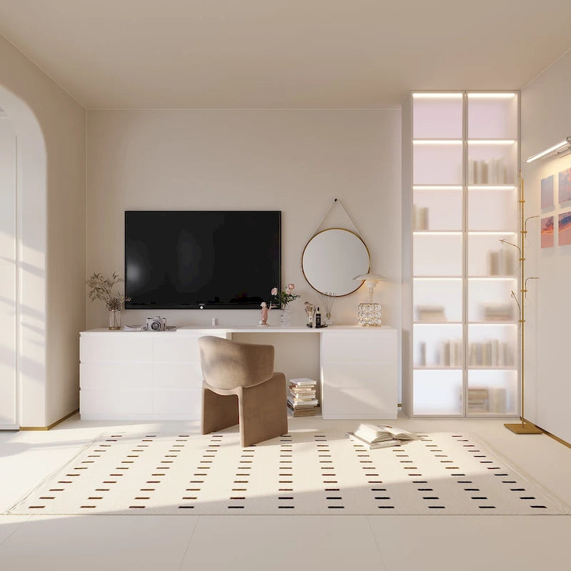 Makeup Table Chic Vanity Dresser Combo: Spacious Multi-Drawer Design