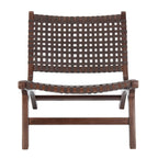 SAFAVIEH Theodora Leather Woven Accent Chair - 25.2 W x 31.5 L x 26.8 H - 25Wx31Dx27H