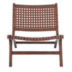 SAFAVIEH Theodora Leather Woven Accent Chair - 25.2 W x 31.5 L x 26.8 H - 25Wx31Dx27H