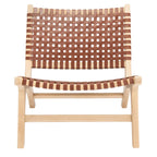 SAFAVIEH Theodora Leather Woven Accent Chair - 25.2 W x 31.5 L x 26.8 H - 25Wx31Dx27H