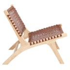 SAFAVIEH Theodora Leather Woven Accent Chair - 25.2 W x 31.5 L x 26.8 H - 25Wx31Dx27H