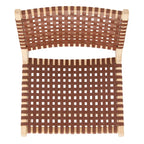 SAFAVIEH Theodora Leather Woven Accent Chair - 25.2 W x 31.5 L x 26.8 H - 25Wx31Dx27H