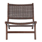 SAFAVIEH Theodora Leather Woven Accent Chair - 25.2 W x 31.5 L x 26.8 H - 25Wx31Dx27H
