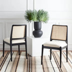 SAFAVIEH Sylva Rattan Cushion Dining Chair (Set of 2) - 19 W x 17.5 L x 32 H - 19Wx18Dx32H