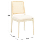 SAFAVIEH Sylva Rattan Cushion Dining Chair (Set of 2) - 19 W x 17.5 L x 32 H - 19Wx18Dx32H