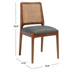 SAFAVIEH Sylva Rattan Cushion Dining Chair (Set of 2) - 19 W x 17.5 L x 32 H - 19Wx18Dx32H