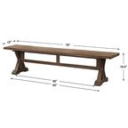 Uttermost Stratford 19 x 76 Solid Wood Farmhouse Trestle Base Dining
