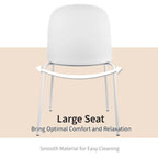 Set of 2 Plastic Eiffel Molded Shell Retro Dining Chairs Accent For Living Room Kitchen Chrome Desk Designer Office