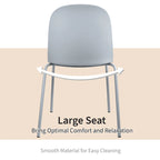 Set of 2 Plastic Eiffel Molded Shell Retro Dining Chairs Accent For Living Room Kitchen Chrome Desk Designer Office