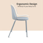 Set of 2 Plastic Eiffel Molded Shell Retro Dining Chairs Accent For Living Room Kitchen Chrome Desk Designer Office