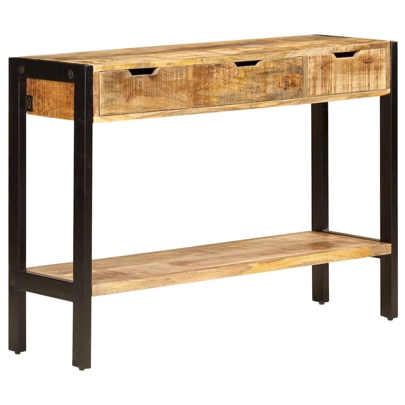 vidaXL Sideboard with 3 Drawers 43.3x13.8x29.5 Solid Mango Wood