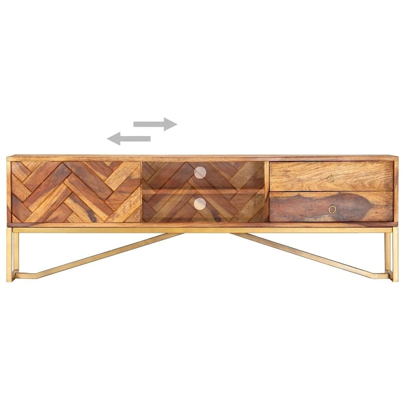 vidaXL TV Stand 55.1x11.8x17.7 Solid Wood Sheesham