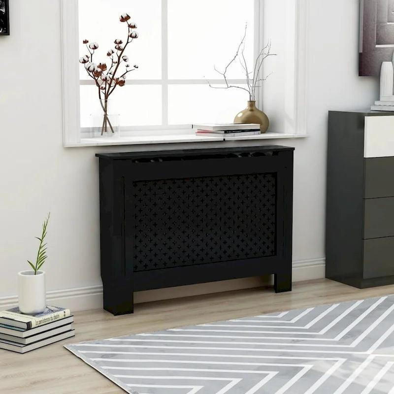 vidaXL Radiator Cover Black 44.1x7.5x32.1 MDF