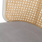 LeisureMod Ervilla Bar Stool with White Powder Coated Steel Frame Set of 2 - 37