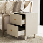 WAMPAT End Table with Charging Station and 2 Drawer for Living Room