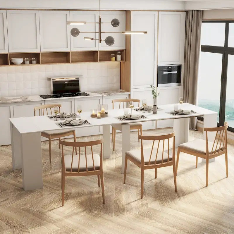 Wood Multifunctional Extendable Dining Table