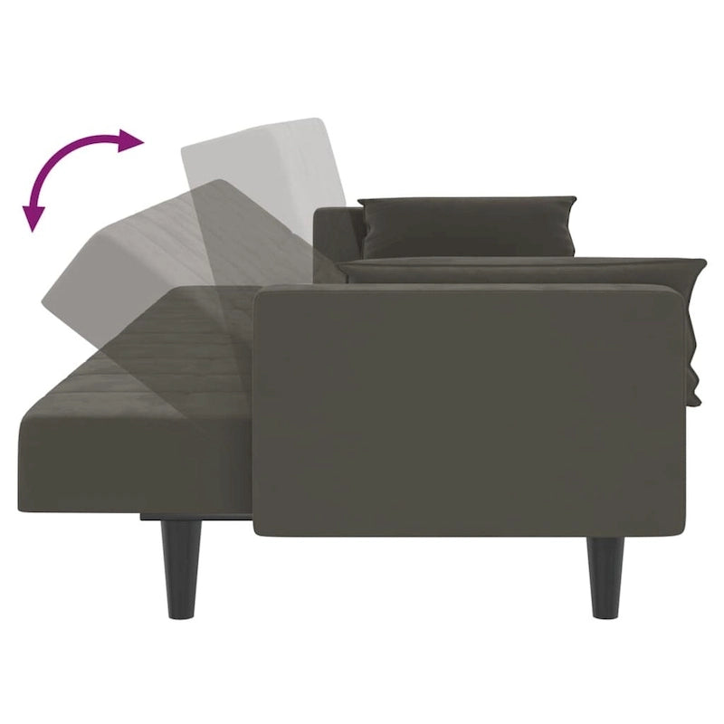 vidaXL 2-Seater Sofa Bed Upholstered Convertible Sleeper Sofa Couch Velvet - 86.6 x 33.3 x 27.2