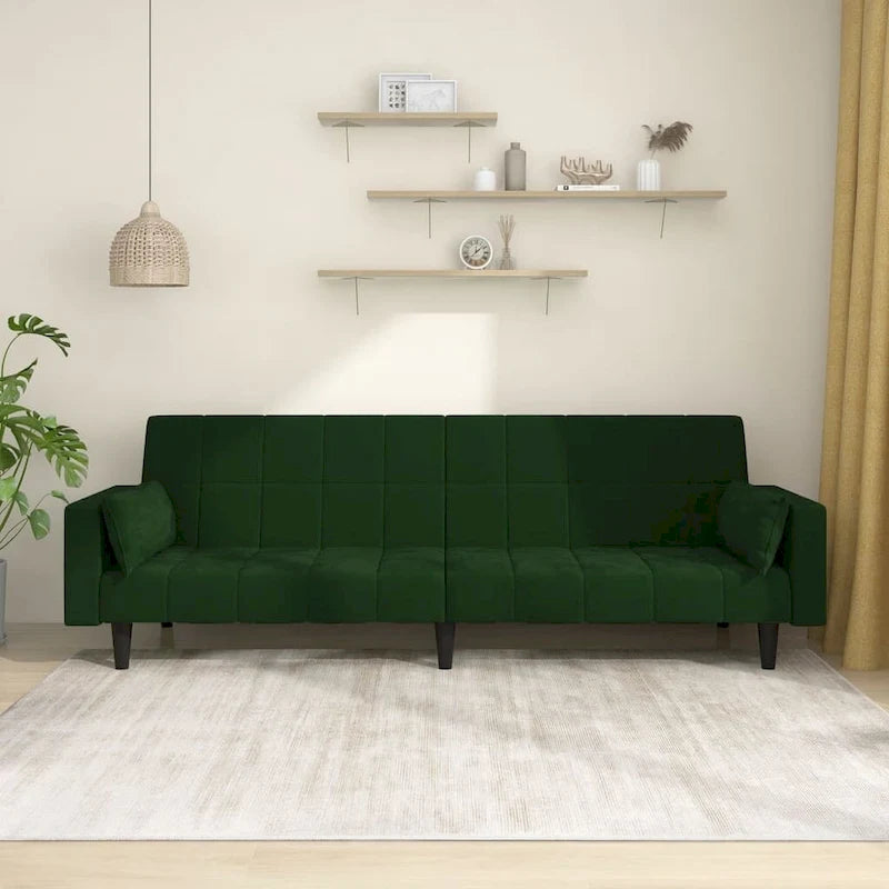 vidaXL 2-Seater Sofa Bed Upholstered Convertible Sleeper Sofa Couch Velvet - 86.6 x 33.3 x 27.2