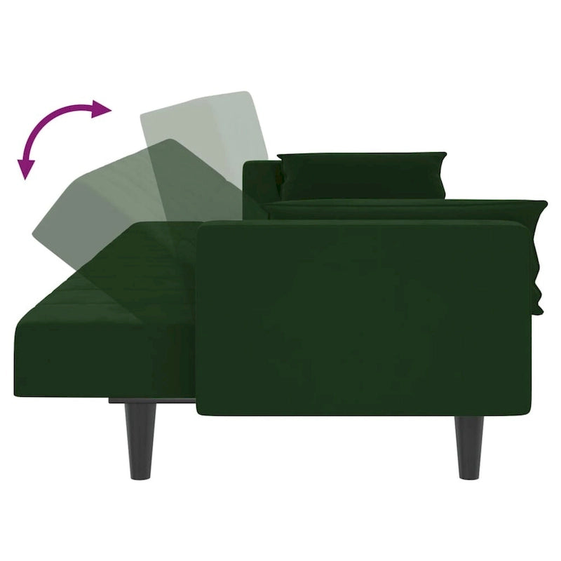 vidaXL 2-Seater Sofa Bed Upholstered Convertible Sleeper Sofa Couch Velvet - 86.6 x 33.3 x 27.2