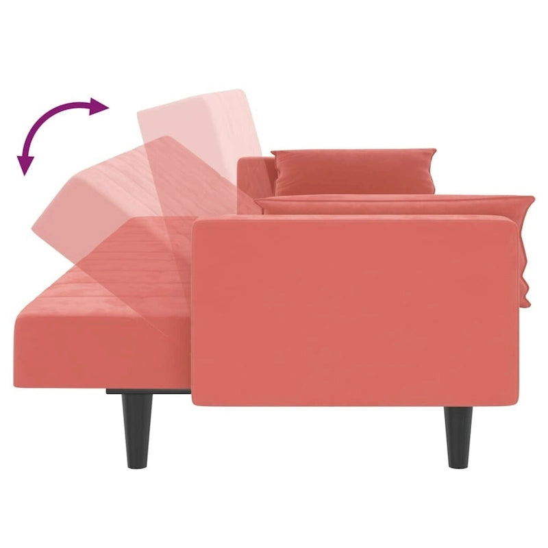 vidaXL 2-Seater Sofa Bed Upholstered Convertible Sleeper Sofa Couch Velvet - 86.6 x 33.3 x 27.2