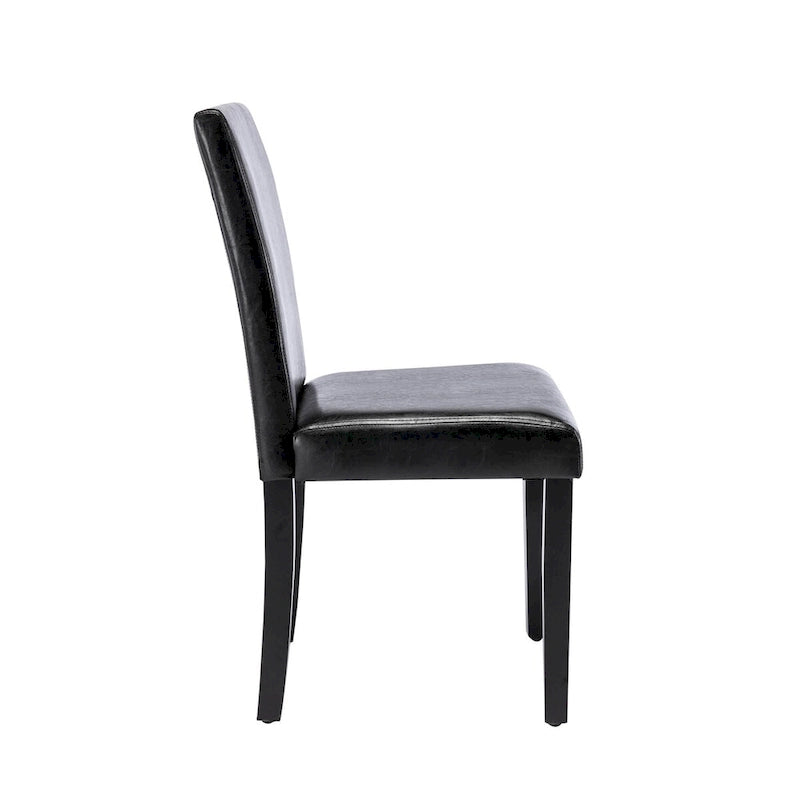 Porthos Home Nate PU Leather Upholstered Dining Chairs with Rubberwood Legs, Set of 4