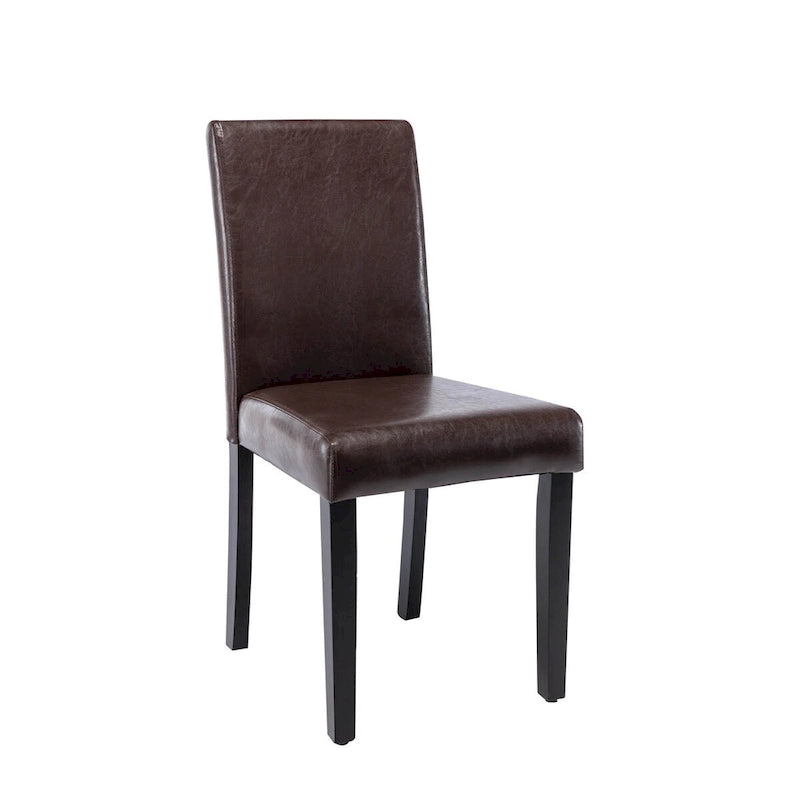 Porthos Home Nate PU Leather Upholstered Dining Chairs with Rubberwood Legs, Set of 4